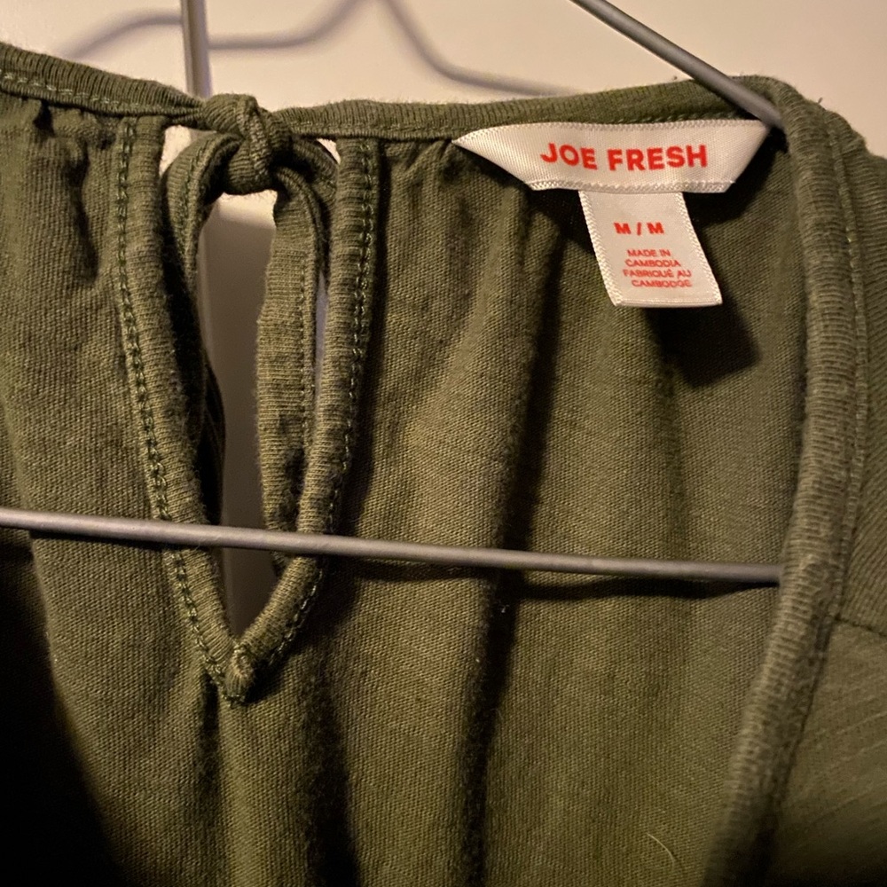 Joe Fresh Olive Tie-Back Keyhole Top